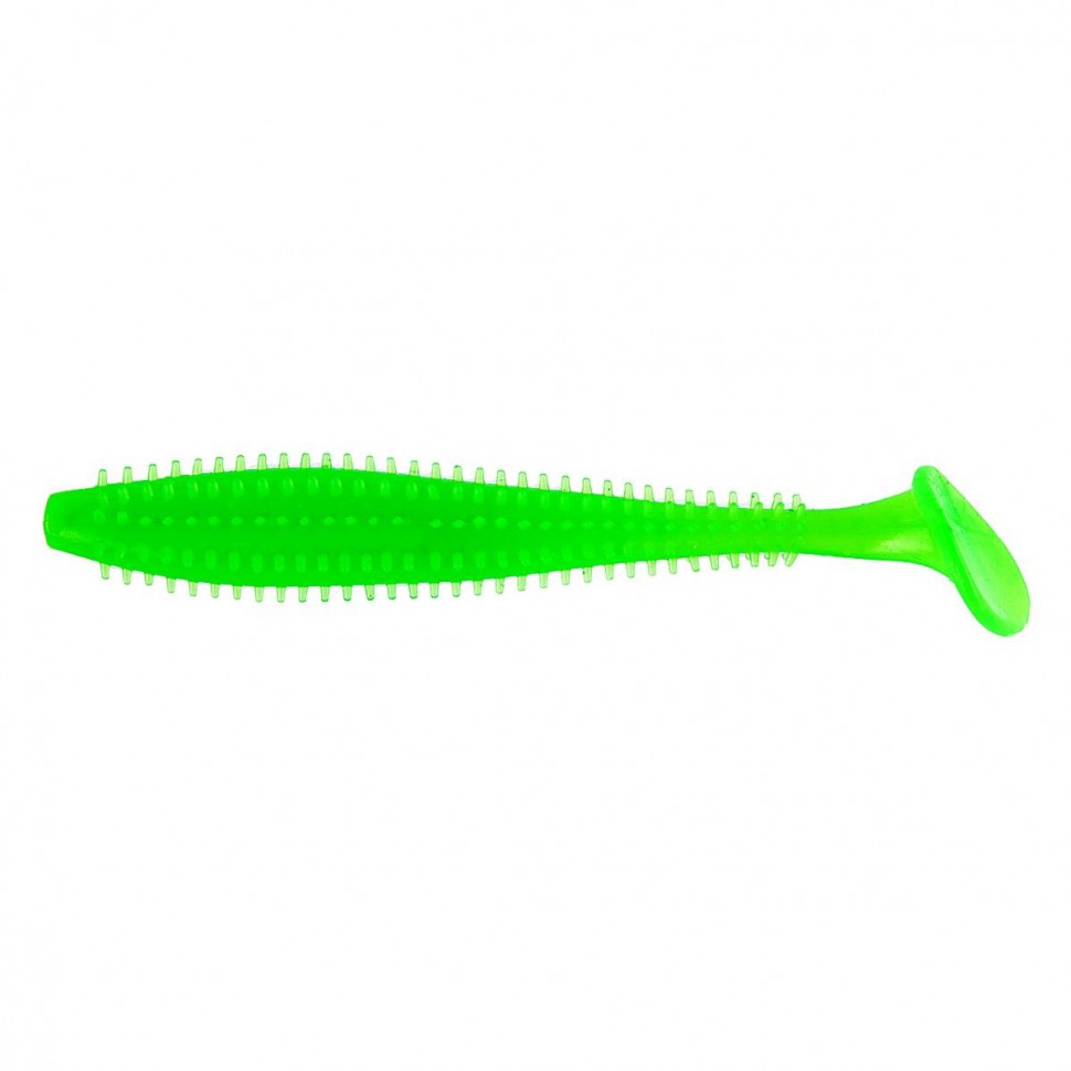 Виброхвост Helios Shaggy 3,35"/8,5 см, цвет Electric green 5 шт HS-16-007 , 